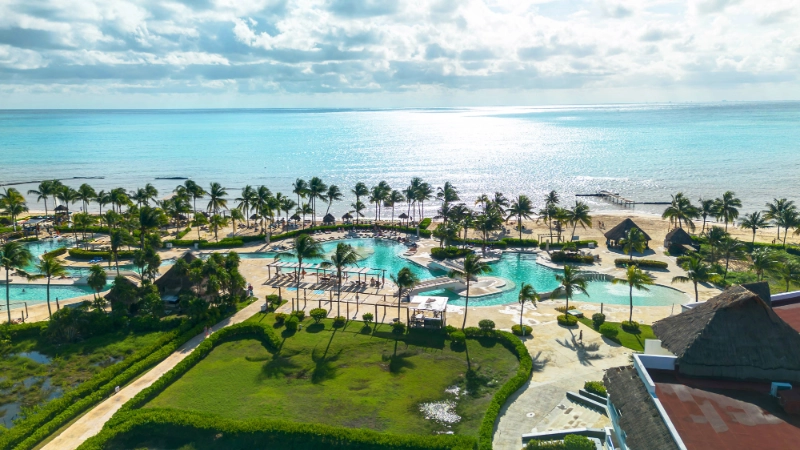 Aerial view of resort ocean BlueBay Grand Esmeralda
