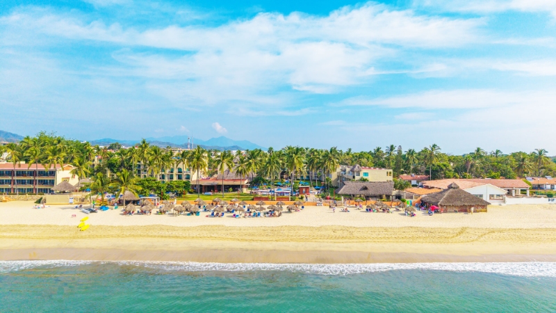 Vue sur la plage du complexe Grand Decameron de Bucerias
