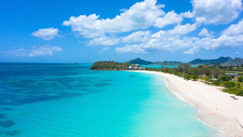 Sunny beach in Antigua and Barbuda