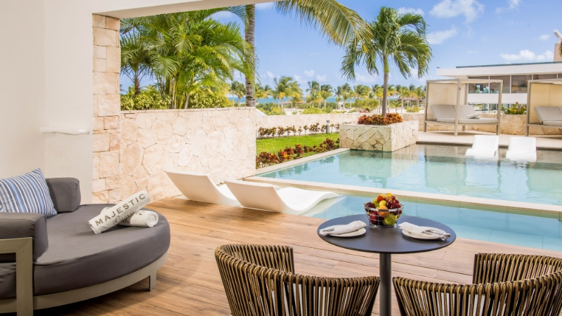 Majestic Elegance Costa Mujeres Pool Aerial