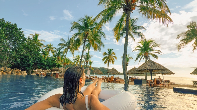 Lady in pool in Ixtapa Zihuatanejo