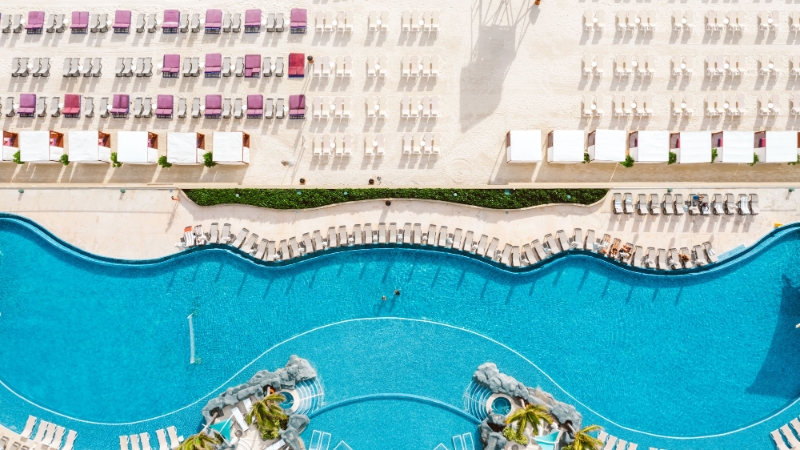 Hard Rock Hotel Cancun Pool Aerial