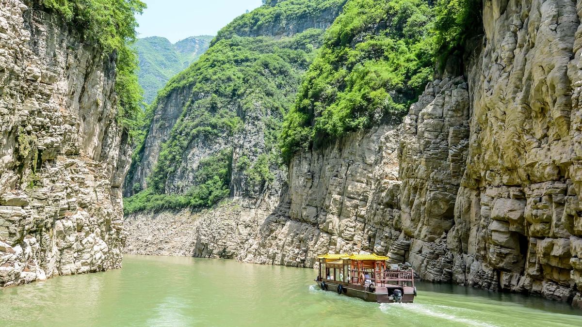 Panorama of China with Yangtze River and Hong Kong