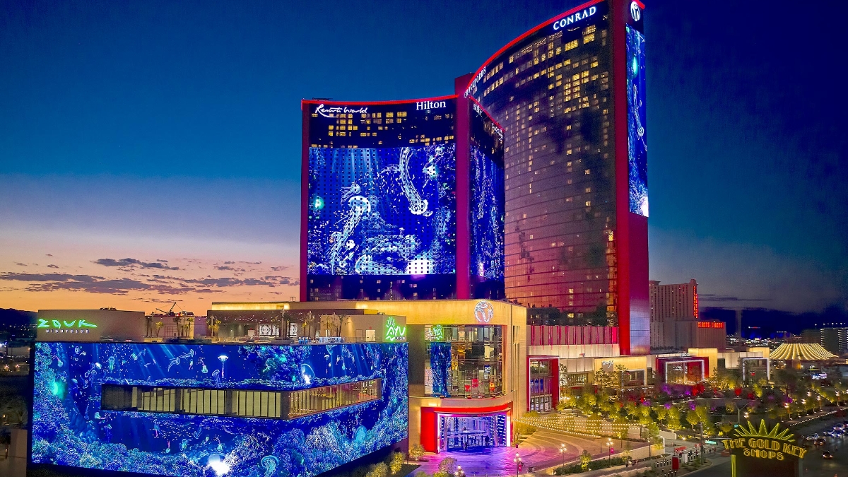Resorts World towers by day