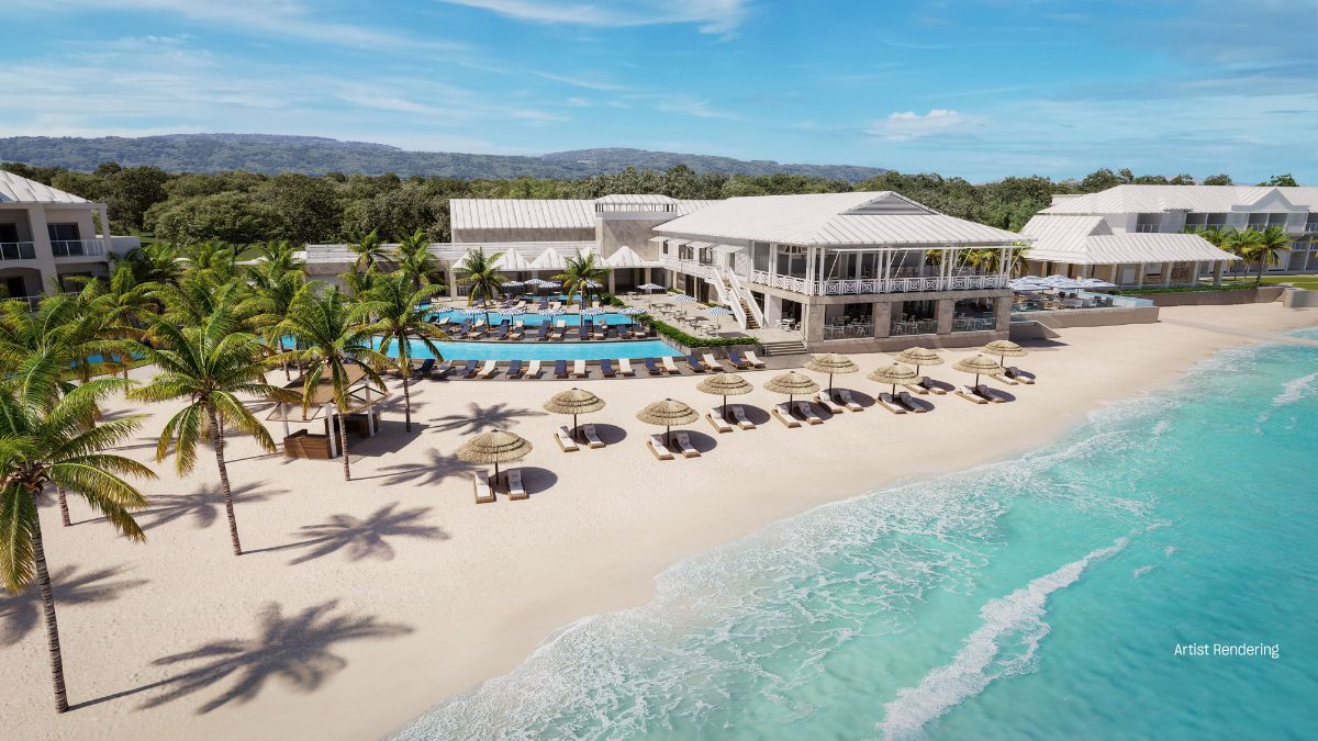 Aerial Beach Pool Render