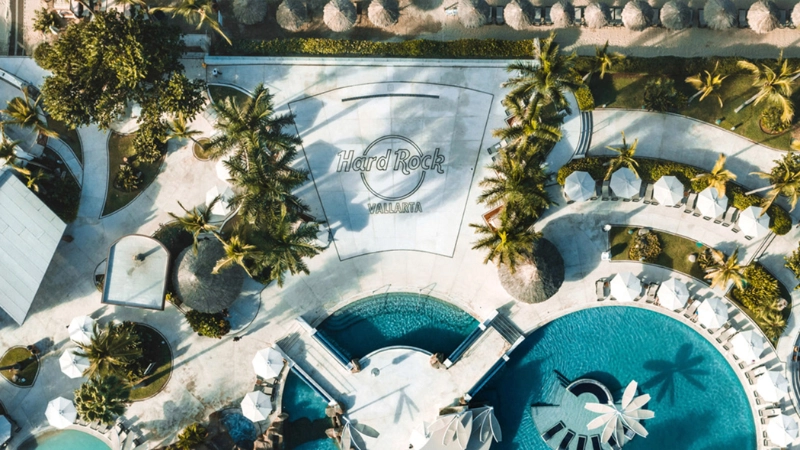 Vue aérienne du Hard Rock Hotel Vallarta
