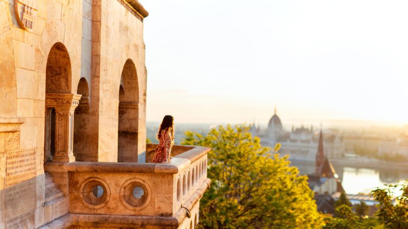 Sunset Budapest balcony
