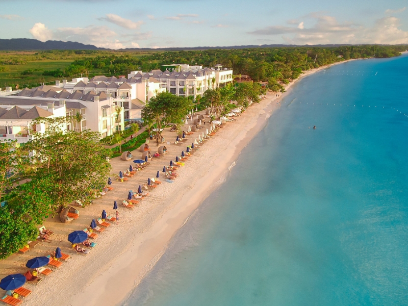 Aerial view of beach resort Azul Beach Negril