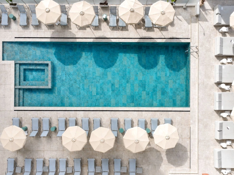 Outdoor Pool Aerial View