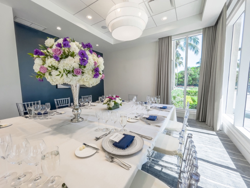 Social Events Silver Room Dinner Setting