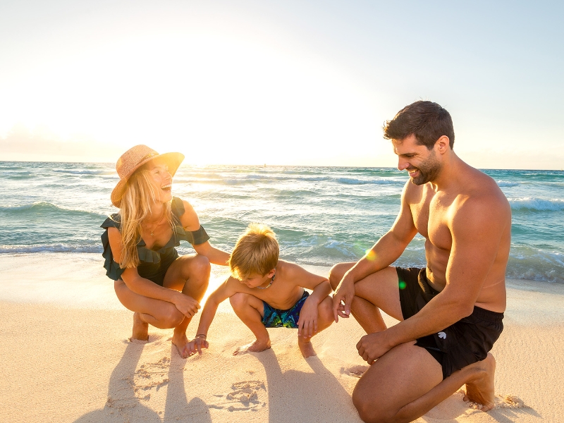 Beach lifestyle family