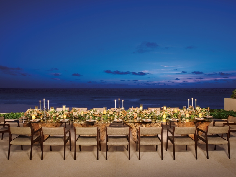 Terrace with Imperial table set up