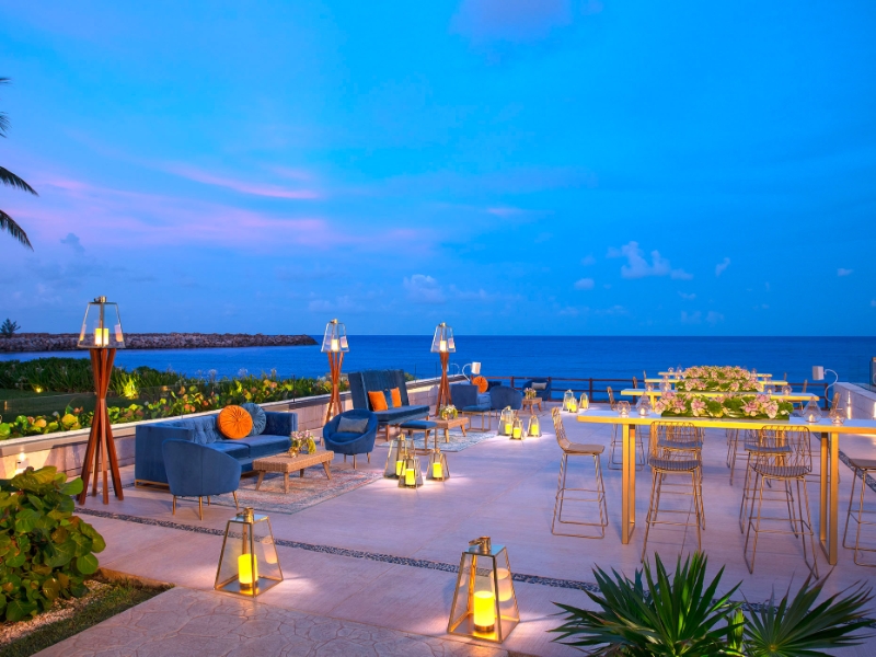 Cocktail setup on terrace