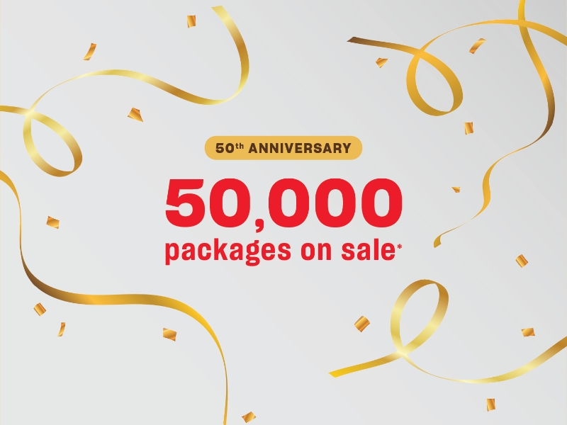 50th anniversary 50 000 packages on sale