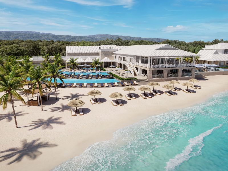 Aerial Beach Pool Render