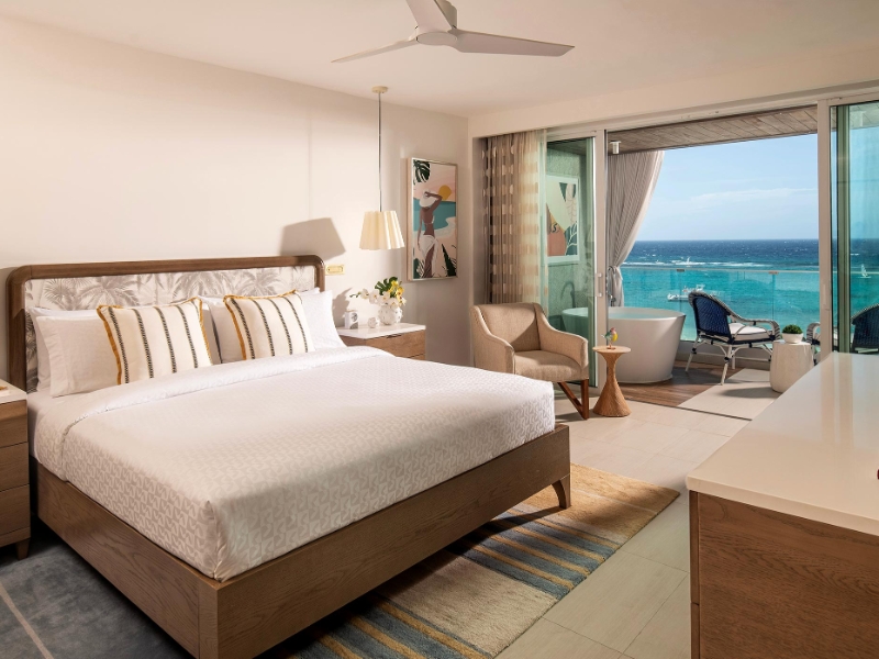 Travertine Beachfront Penthouse Club Level Room