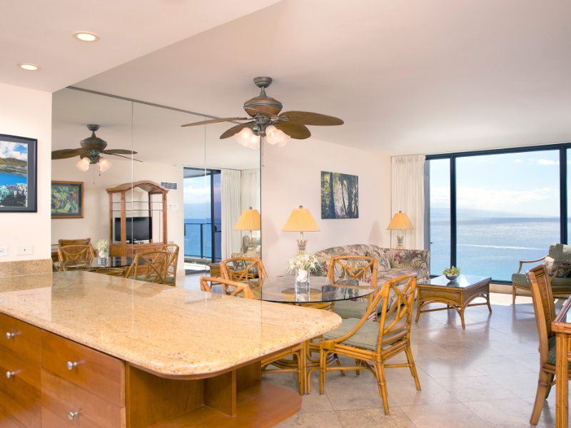 One Bedroom Two Bath Oceanfront Standard Living Room