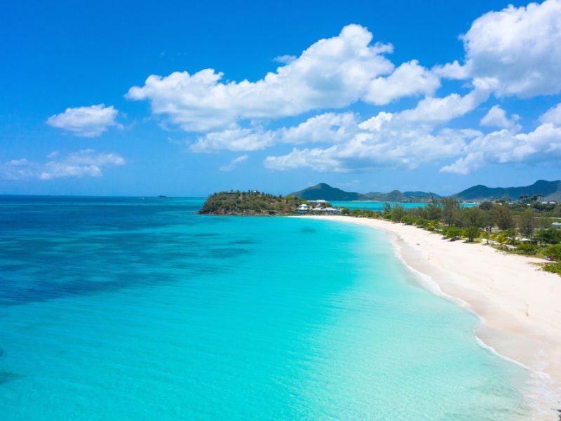 Sunny beach in Antigua and Barbuda