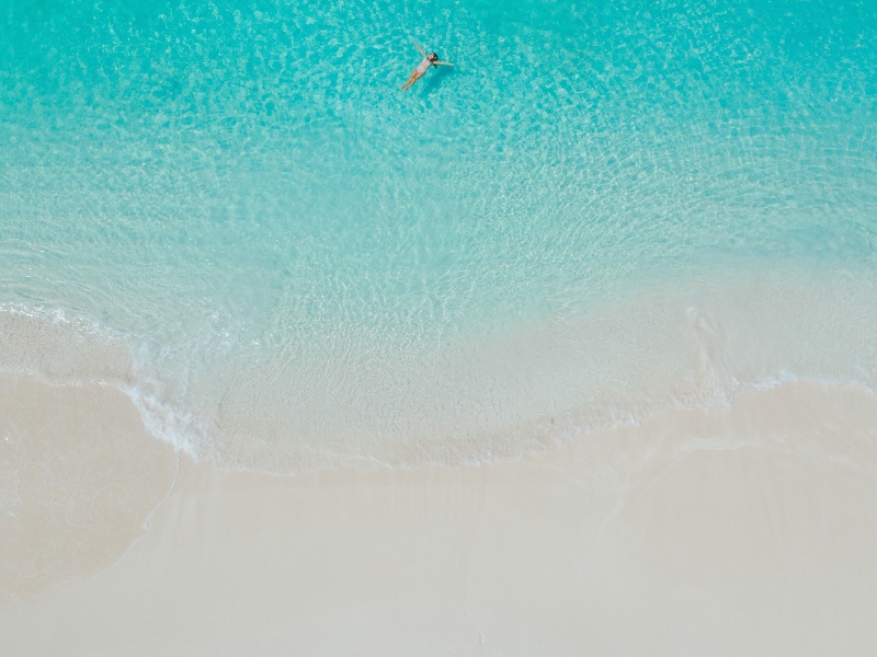 Beach ocean aerial