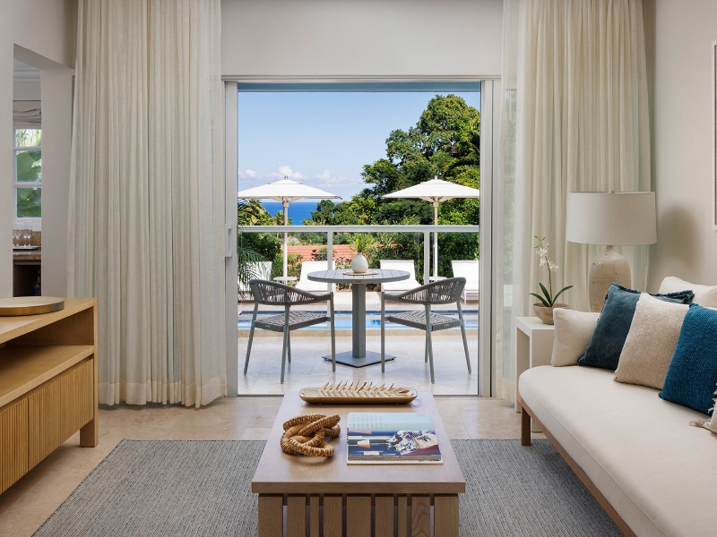 Oceanview One Bedroom Poolside Butler Villa Suite Living Room