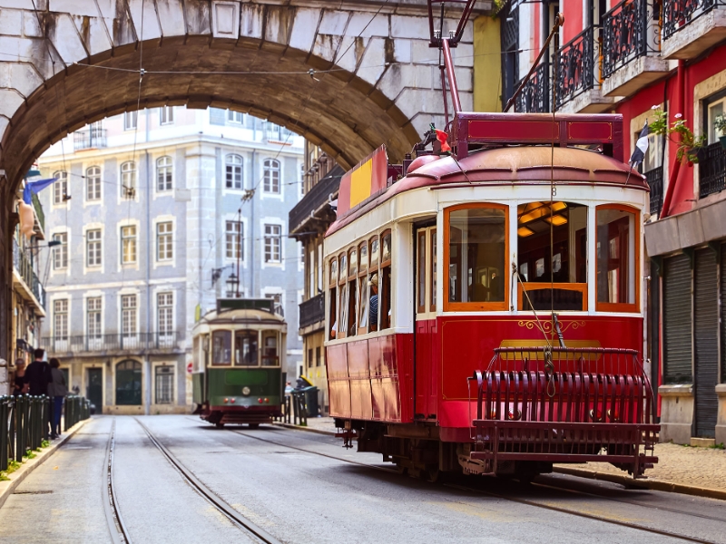 Tram in Alfama district