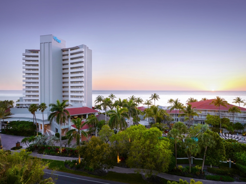 Hotel Front sunset