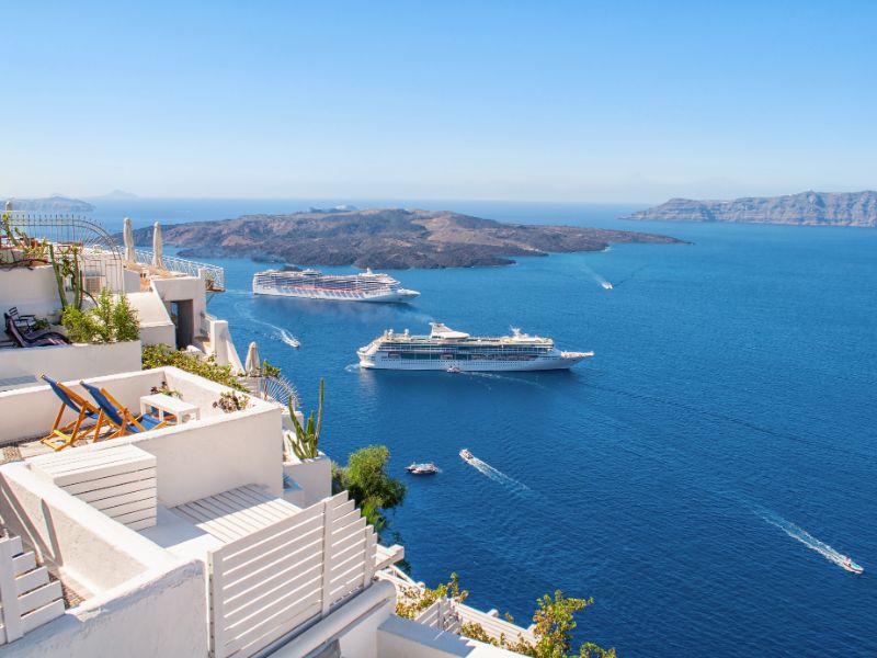 View of the sea and ships