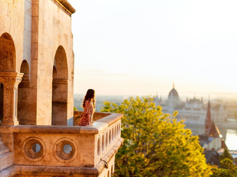 Sunset Budapest balcony
