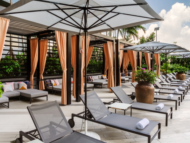 Poolside seating