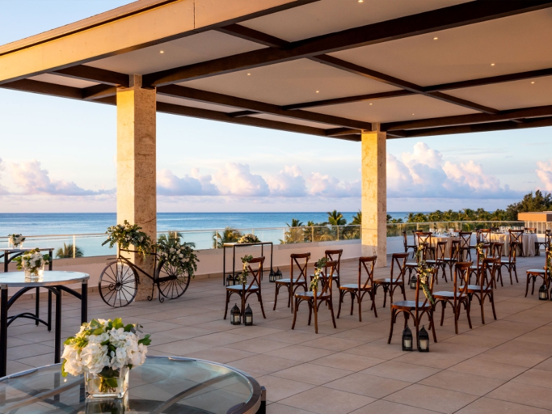 Rooftop Wedding Sunrise Setup