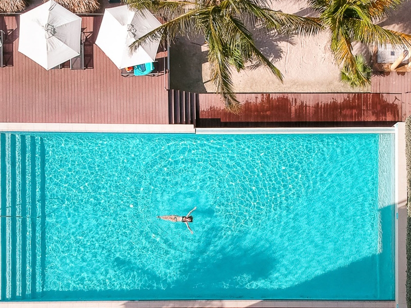 Infinity pool aerial view