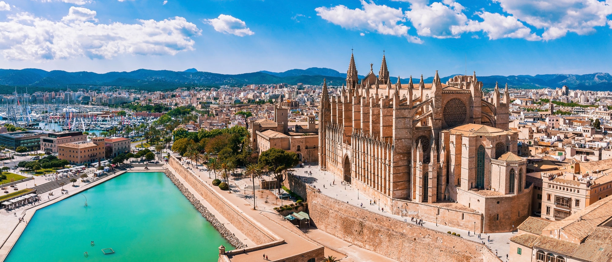 Vue aérienne de La Seu et Palma de Majorque