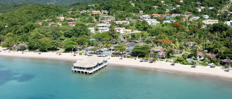 Vue aérienne de la plage