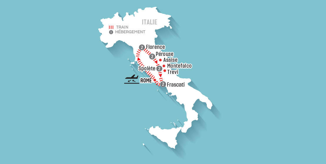 Chemins de campagne de Toscane, Ombrie et Rome